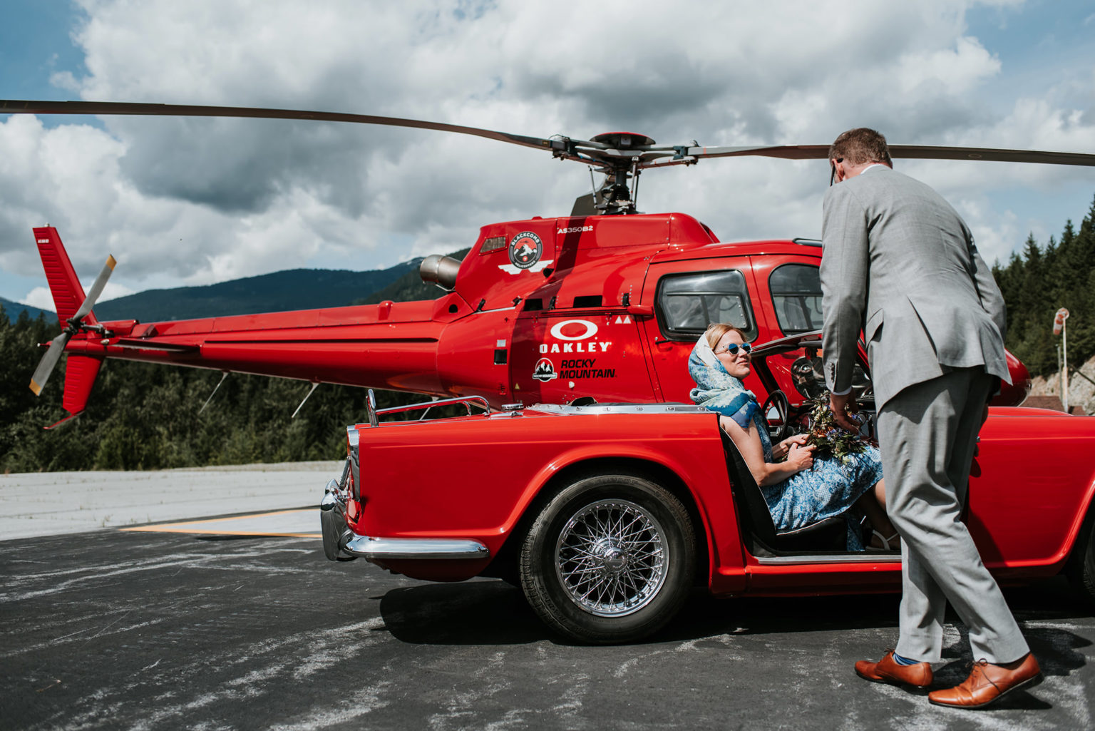 Blackcomb helicopters elopement photography in Whistler BC