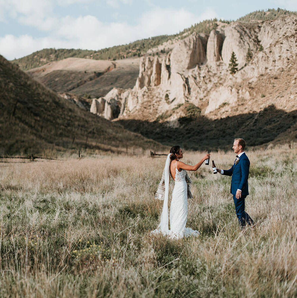 Kamloops wedding photography with bride and groom