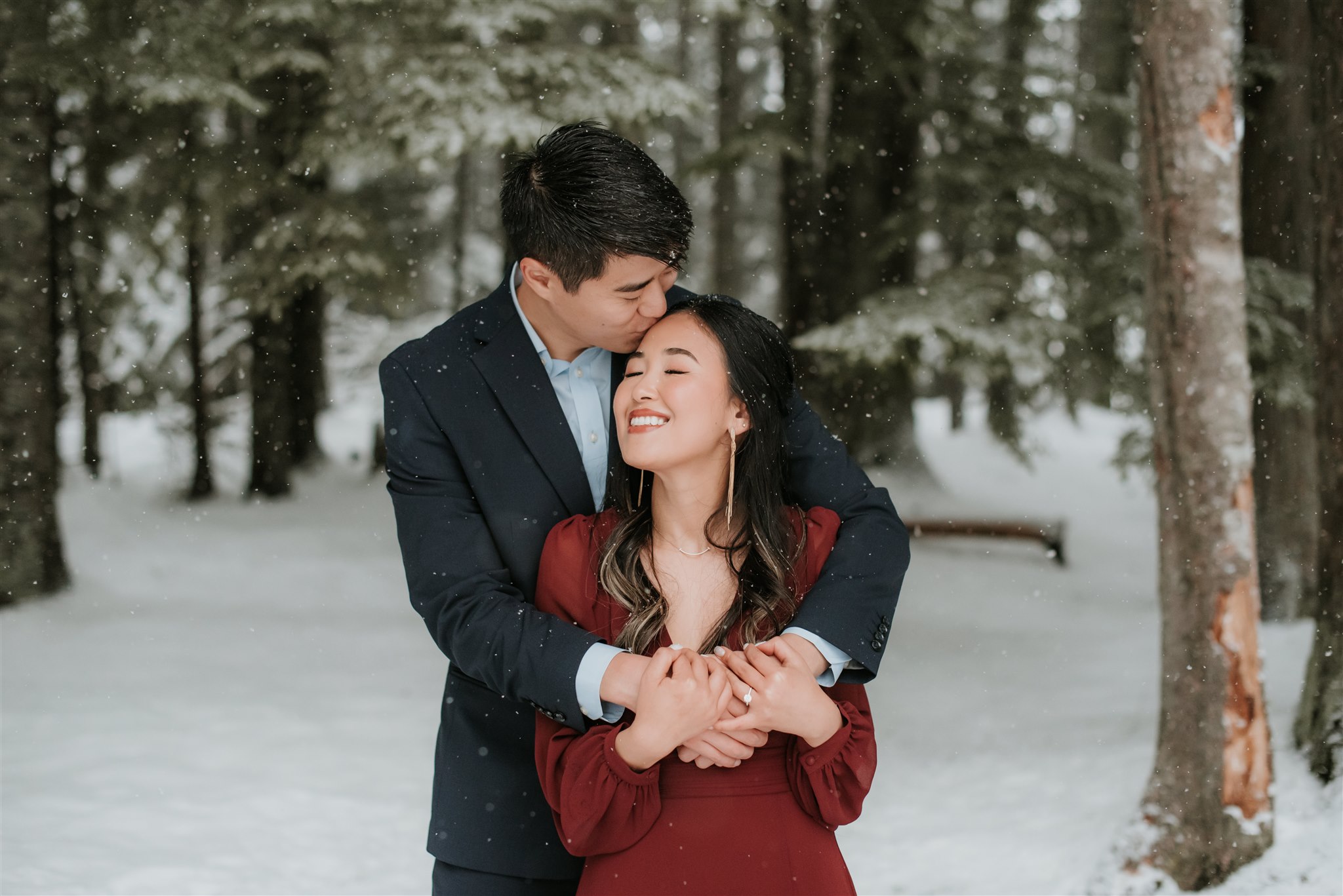 Winter engagement session in the mountains of British Columbia