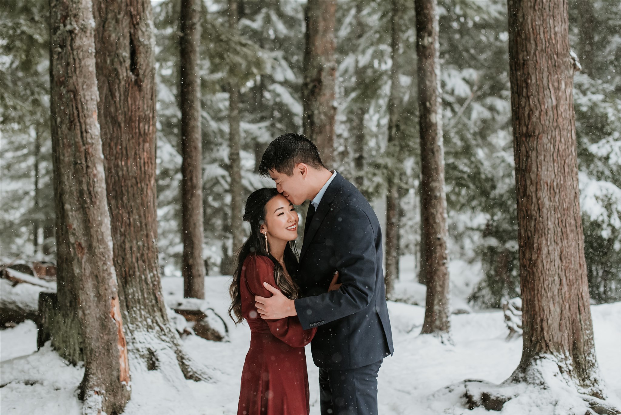 Whistler engagement photography in the snow