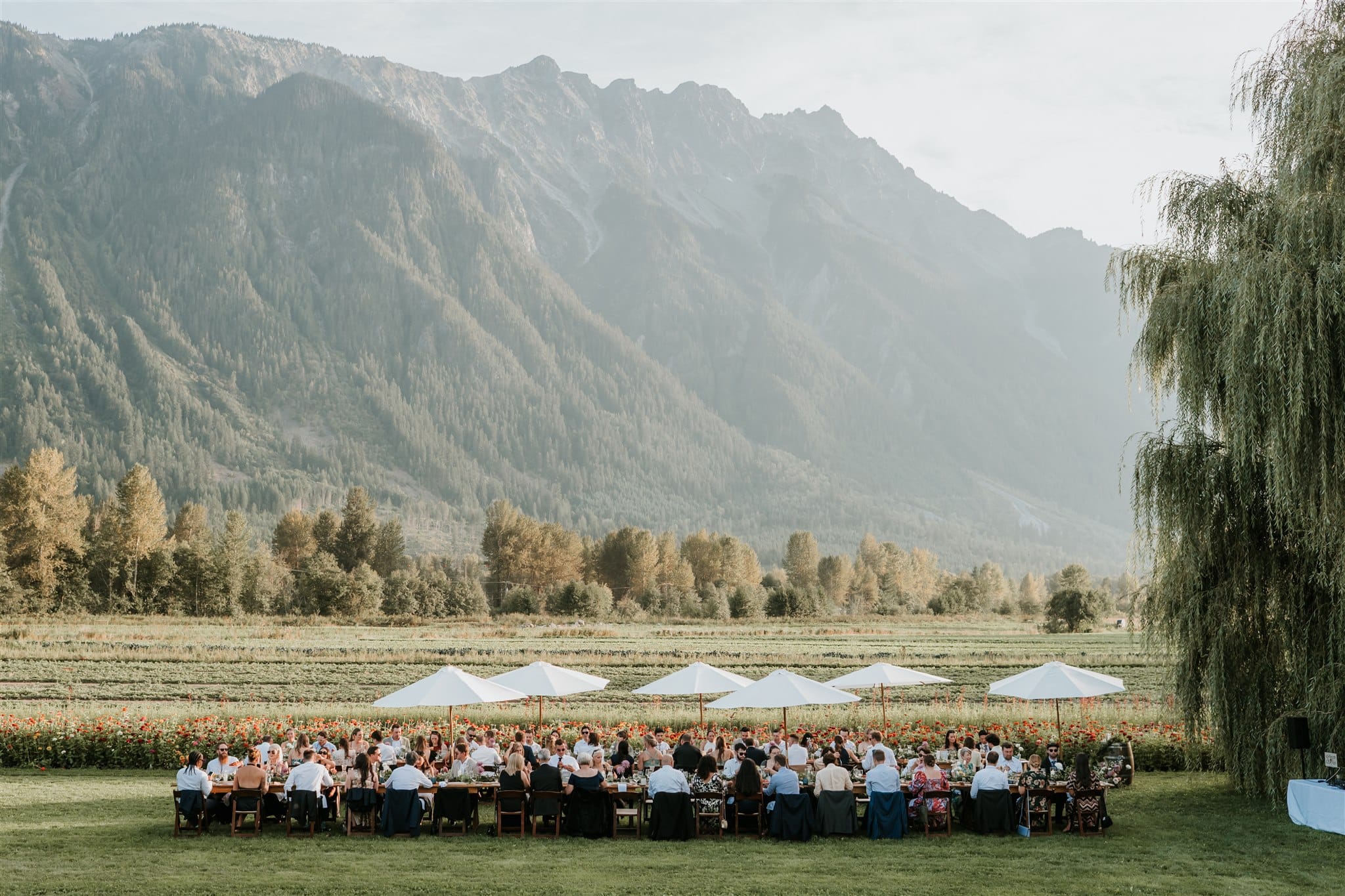 Pemberton wedding venue North Arm Farm with stunning Mt. Currie views